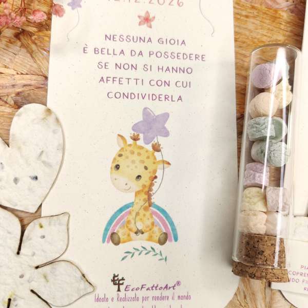 segnalibro battesimo carta piantabile
